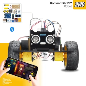 Robo Think RoboThink 2 Teker Robot Araba Kodlama Seti 2WD-BLE (Arduino Temelli - Kutulu ve E-Kitaplı)