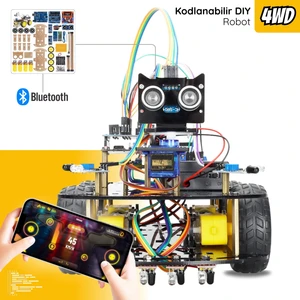 Robo Think RoboThink 4 Teker Robot Araba Kodlama Seti 4WD-BLE (Arduino Temelli - Kutulu ve E-Kitaplı)