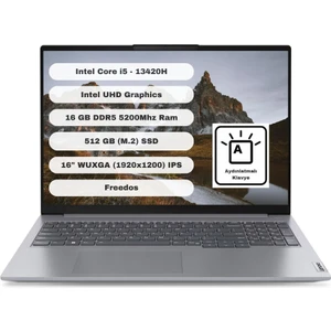 Thinkbook 16 G6 Irl Intel Core I5 13420H 16GB 512GB SSD 16" Wuxga Freedos Gri Taşınabilir Bilgisayar 21KH00SXTR
