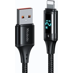 CA-1060 Dijital Ekranlı Lightning Hızlı Data-Şarj Kablosu 3A 1.2m-Siyah
