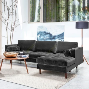 Ürgüp Antrasit Modern Rahat Modüler L Köşe Koltuk Takımı Pofuduk Uzanmalı Köşe Takımı Sağ Köşe Baby Face Leke Tutmaz Yumuşak Kumaş Günlük Kullanıma Uygun Yumuşak Sünger