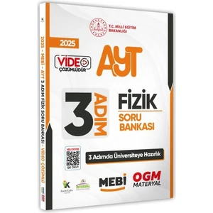 2025 Ayt Mebi-Ogm 3 Adım Fizik Soru Bankası Renkli A4 Boyut Video Çözümlü (Karakutu Katkılarıyla)