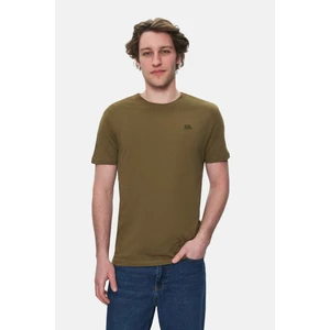 Harper Koyu Haki Bisiklet Yaka Nakışlı Standard Fit Erkek Tshirt