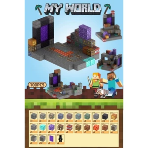 Mc Minecraft Manyetik Küpler Montaj Dıy Yapı Taşları Çocuklar Için Bulmaca Modeli Oyuncaklar (Yurt Dışından)