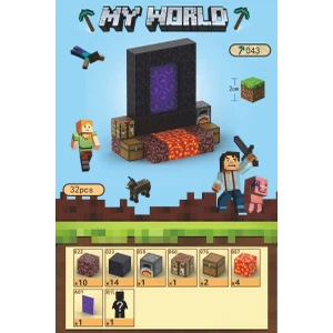 Mc Minecraft Manyetik Küpler Montaj Dıy Yapı Taşları Çocuklar Için Bulmaca Modeli Oyuncaklar (Yurt Dışından)