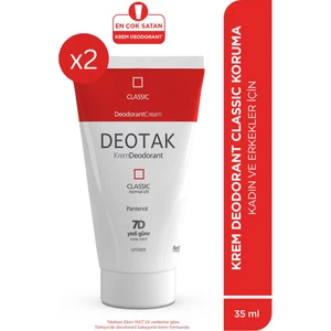 Classic Koruma 7 Güne Kadar Etkili Krem Deodorant 35 ml x 2 Adet