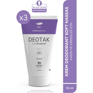 Soft Hassas Koruma 7 Güne Kadar Etkili Krem Deodorant 35 ml x 3 Adet