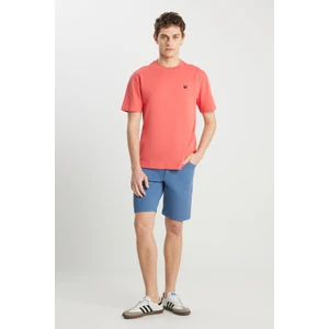 Regular Fit Normal Kesim Bisiklet Yaka %100 Pamuk Turuncu Tişört