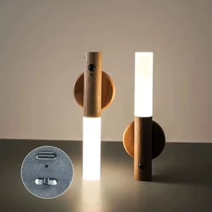 CT-5250 Kumru Ahşap Renk Kablosuz Şarjlı Sensörlü LED Duvar Aplik Günışığı Rengi