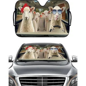 Araba Ön Cam Güneşliği Baskılı Metalize Parlak Alüminyum Katlanabilir Oto Güneşlik                           (130X70CM)