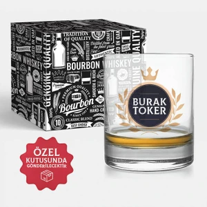 Kişiye Özel Viski Bardağı Hediyelik Şık Kutusunda