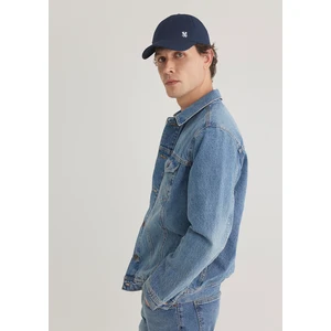 Drake Classic Denim Puslu Indigo Mavi Jean Ceket 010143-89136