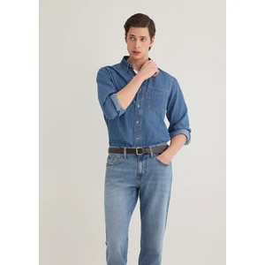 Jayden Classic Denim Indigo Mavisi Jean Gömlek 0211065-89294