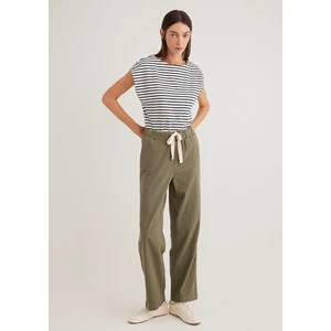 Beli Bağcıklı Haki  Pantolon 1010945-86627