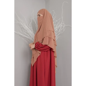 3 Katlı Sufle  Khimar Hijap Tesettür Hazır Şal