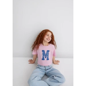 M Logo Baskılı Pembe Tişört 7610276-86953