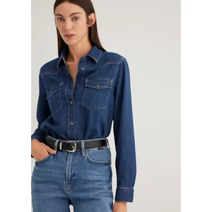 Angela Classic Denim Koyu Mavi Jean Gömlek 1210819-89252