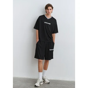 MV91 Logo Baskılı Siyah Forma Şort 0410245-900