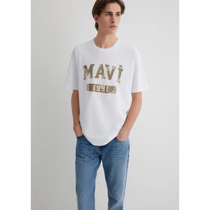 1991 Baskılı Beyaz Tişört 0612573-620