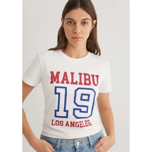Malibu Baskılı Ekru Tişört 1613083-70057
