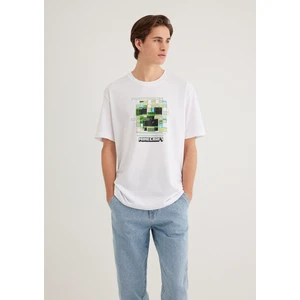 Minecraft Baskılı Beyaz Tişört 0612734-620