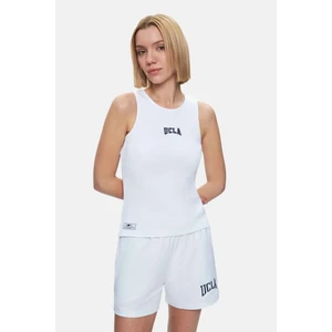 Salınas Beyaz Sıfır Kol Nakışlı Kadın Tshirt