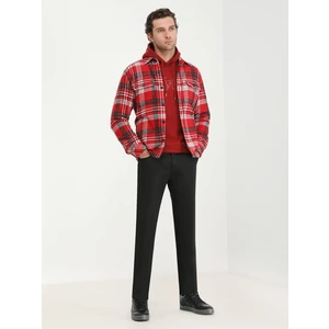 Siyah Düz Dokuma Fitted Fit Casual Pamuk Karışımlı Pantolon