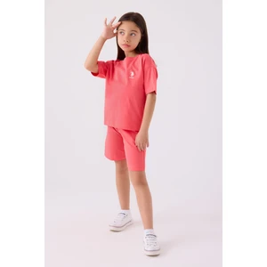 U.S. Polo Assn.  Kız Çocuk Pembe Bermuda Takım