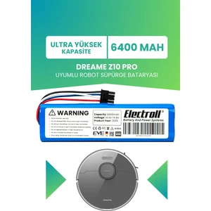 Dreame Z10 Pro Uyumlu Batarya (ULTRA YÜKSEK KAPASİTE) 6400mah Pil Robot Süpürge Batarya Değişimi
