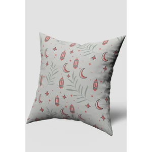 Gri Ramazan Temalı Kırlent Kılıfı