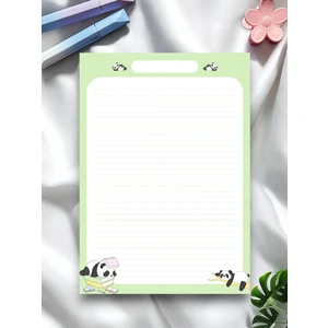 Mirya Notes A4 Panda Desenli Notepad - Not Defteri - Bloknot (Çizgili)