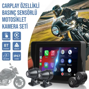 Idragon® MT10 Motosiklet Carplay Android Ios Arka Ön Kamera Lastik Basınç Sensörlü Araç Kamerası