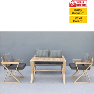 60 x 20 Kum Saati Lux Bahçe Seti +2 +1 +1+Masa-Cappıccıno
