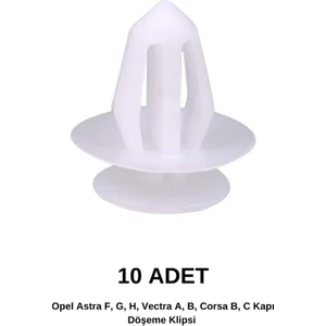 Opel Astra F, G, H, Vectra A, B, Corsa B, C Kapı Döşeme Klipsi (10 Adet)