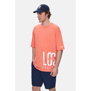 Ignıso Lacivert Bisiklet Yaka Baskılı Oversize Erkek Tshirt