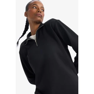 Defactofit Oversize Geniş Kalıp Yarım Fermuarlı Dik Yaka Modal Sporcu SWEATSHIRT D7126AX25SP