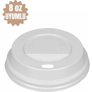 8 Oz Karton Bardak Kapağı 100 Adet Rahat Içim Kapak
