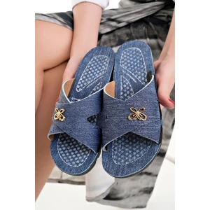 Kadın Dolgu Topuk Terlik Şık Rahat Deniz Plaj Çeyiz Bohça Terliği