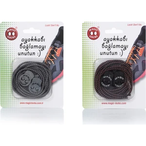Magic Locks  Yuvarlak Akıllı Ayakkabı Bağcık 2'Li Set