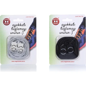 Magic Locks  Yuvarlak Akıllı Ayakkabı Bağcık 2'li Set