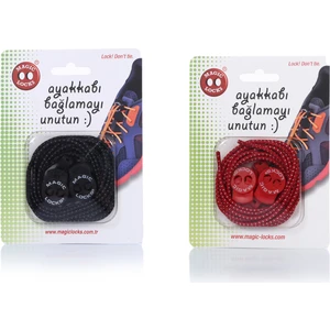 Magic Locks  Yuvarlak Akıllı Ayakkabı Bağcık 2'Li Set