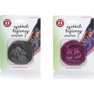 Magic Locks  Yuvarlak Akıllı Ayakkabı Bağcık 2'Li Set