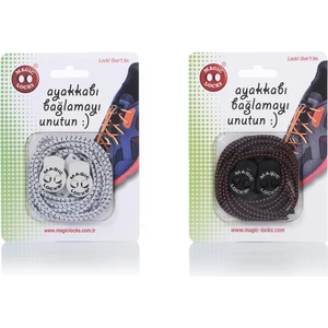 Magic Locks  Yuvarlak Akıllı Ayakkabı Bağcık 2'li Set