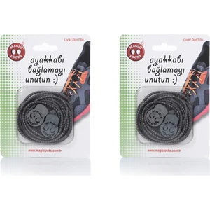 Magic Locks  Yuvarlak Akıllı Ayakkabı Bağcık 2'Li Set