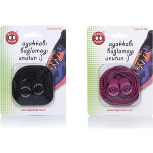 Magic Locks  Yuvarlak Akıllı Ayakkabı Bağcık 2'Li Set