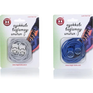 Magic Locks  Yuvarlak Akıllı Ayakkabı Bağcık 2'li Set