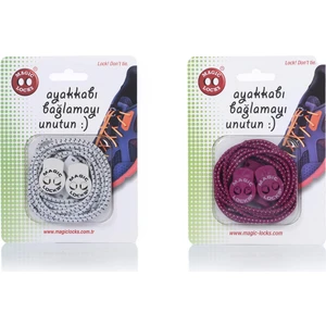 Magic Locks  Yuvarlak Akıllı Ayakkabı Bağcık 2'li Set