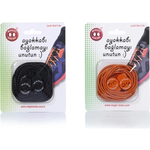 Magic Locks  Yuvarlak Akıllı Ayakkabı Bağcık 2'Li Set