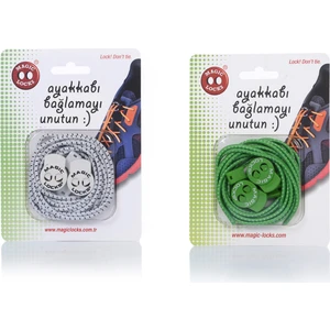 Magic Locks  Yuvarlak Akıllı Ayakkabı Bağcık 2'li Set