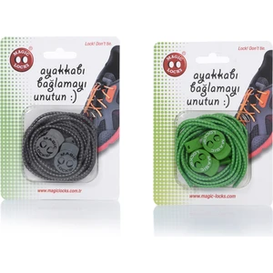 Magic Locks  Yuvarlak Akıllı Ayakkabı Bağcık 2'Li Set